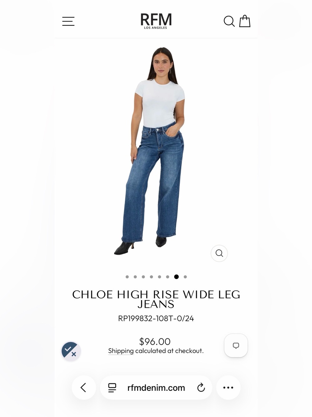 RFM Los Angeles High-Rise Wide Leg Jeans in Medium Blue